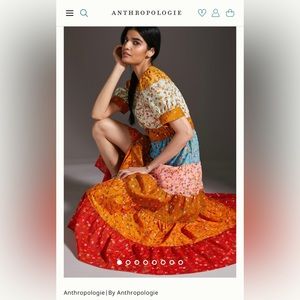 by Anthropologie Tiered & True Maxi Long Colorful Dress Size Medium